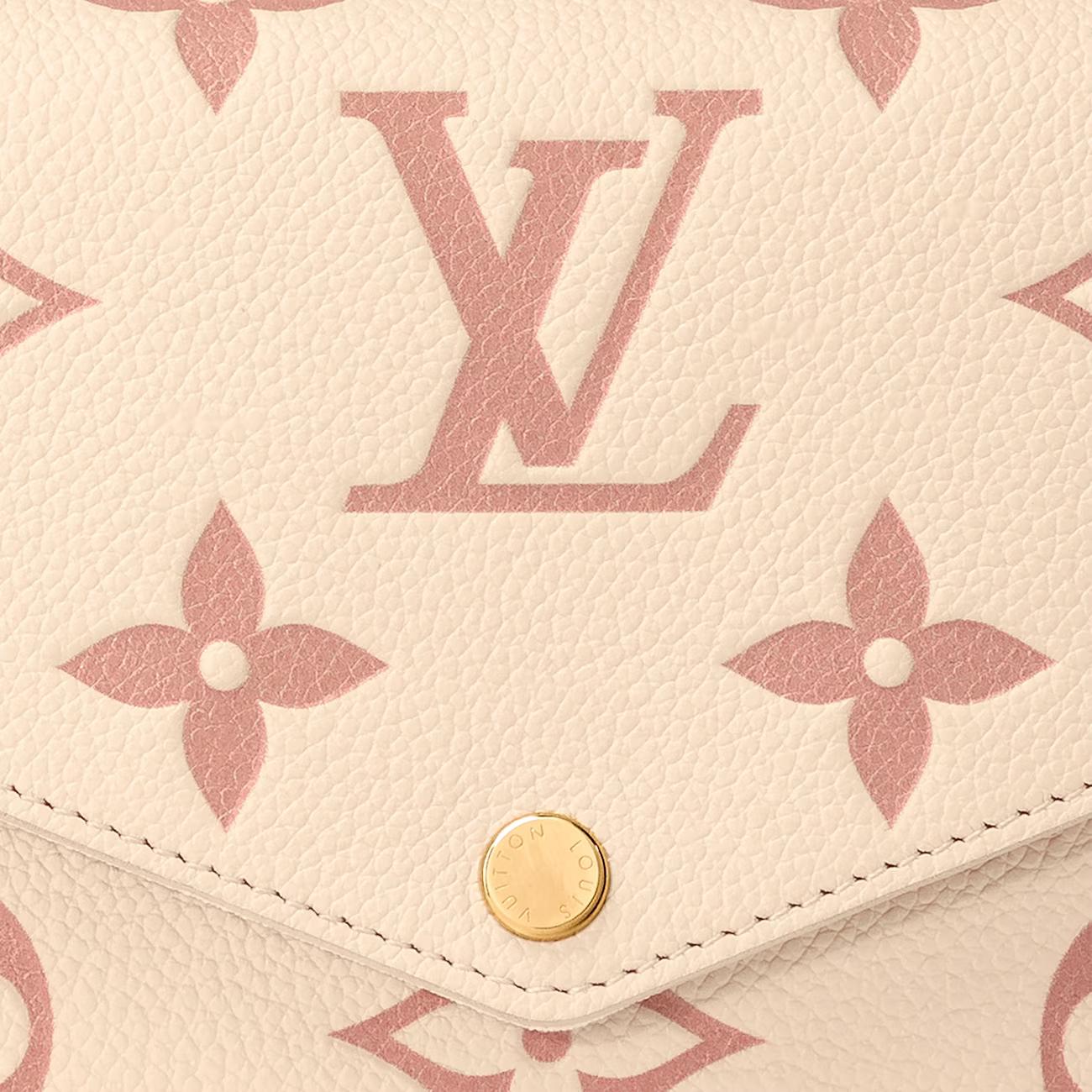 Túi Louis Vuitton Félicie Pochette Nữ Monogram Empreinte Kem Hồng